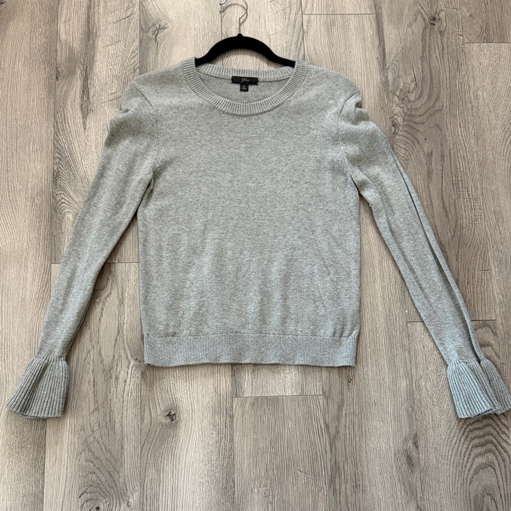 J Crew Light Gray Crewneck Sweater